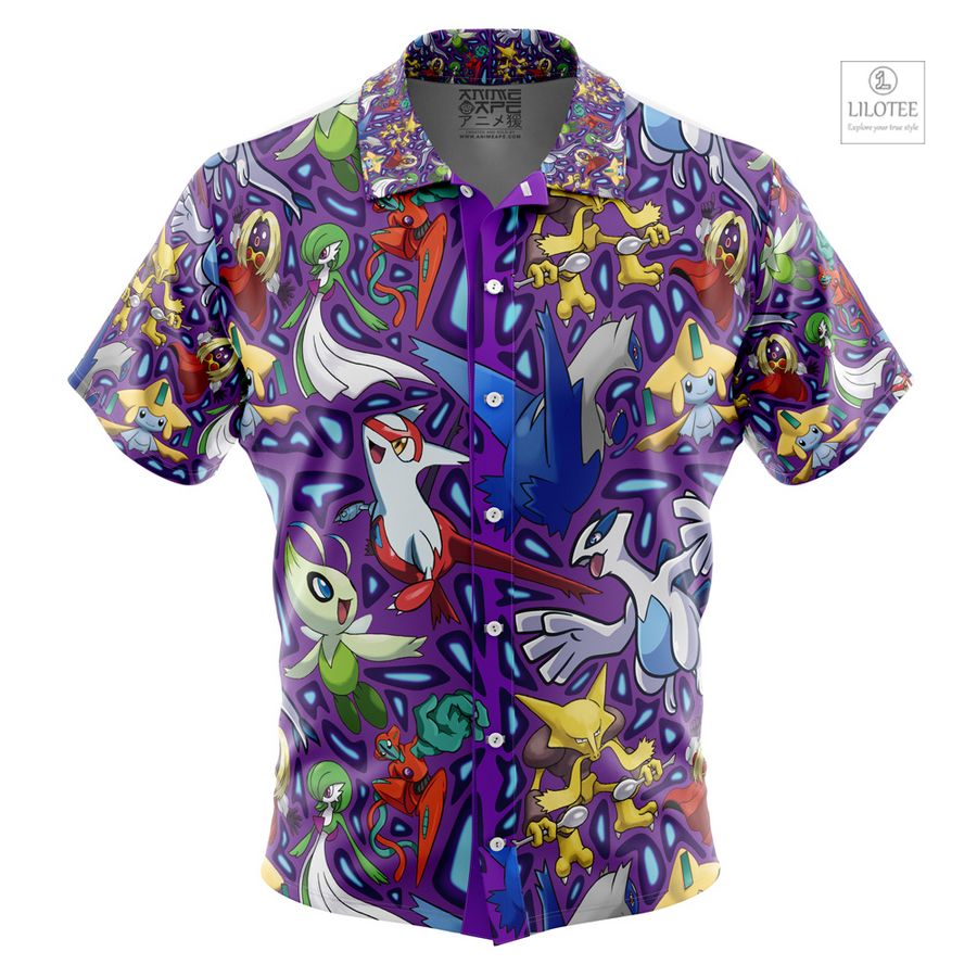 Psychic Type Pokemon Short Sleeve Hawaiian Shirt 1