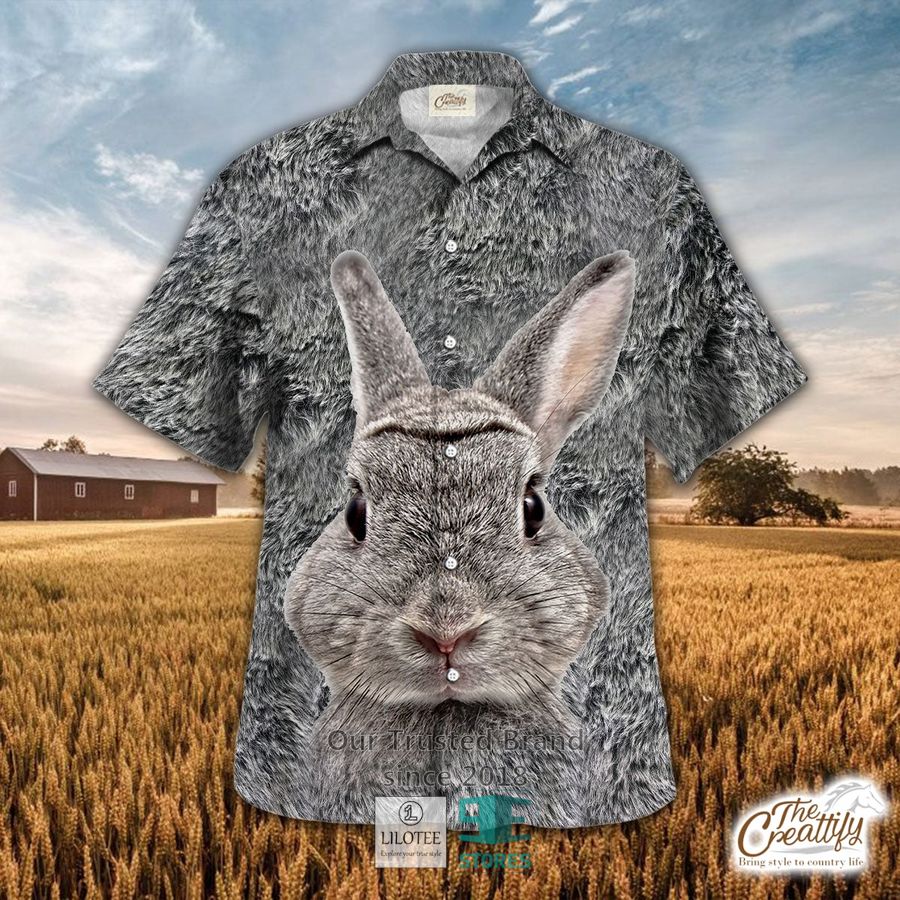 Rabbit Cattle Grey Hawaiian Shirt 8