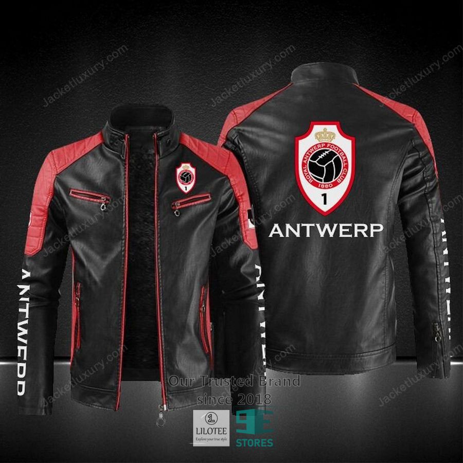 Royal Antwerp F.C Block Leather Jacket 9