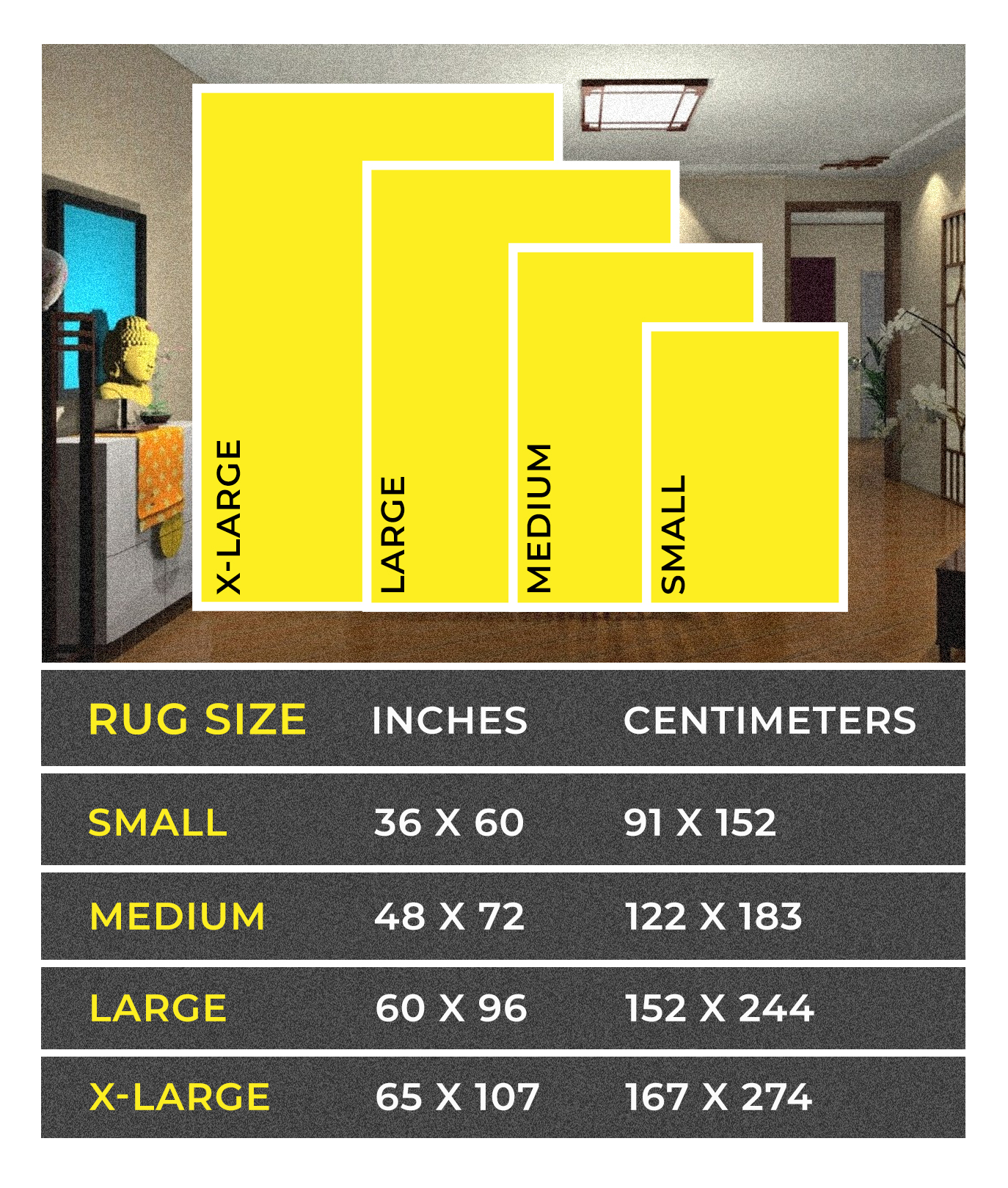 Rug Size Chart: