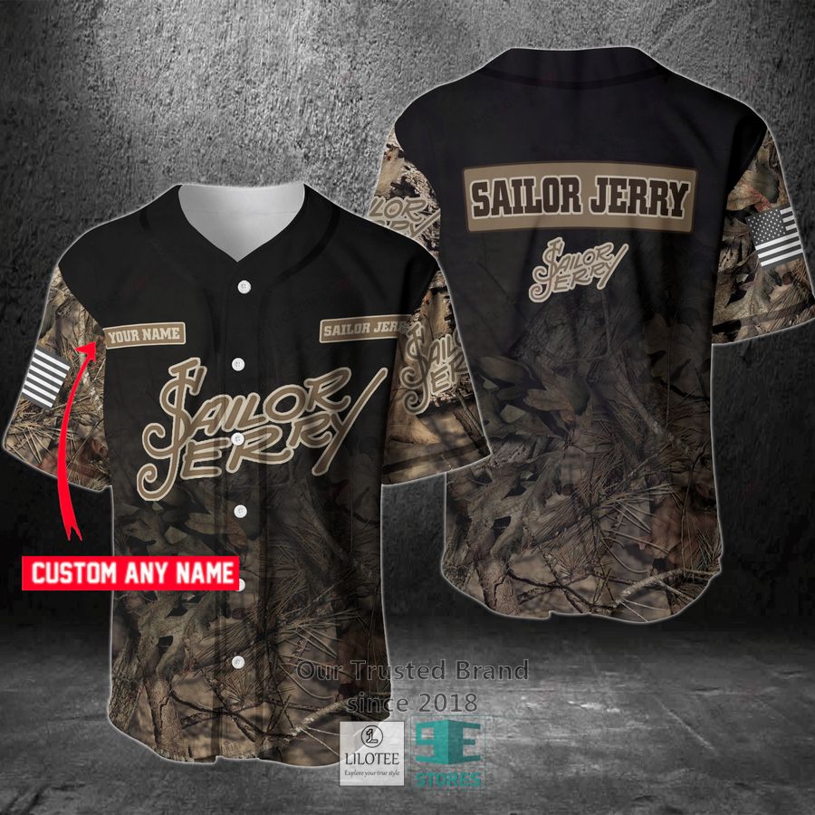 Sailor Jerry Your Name Hunting Baseball Jersey 3