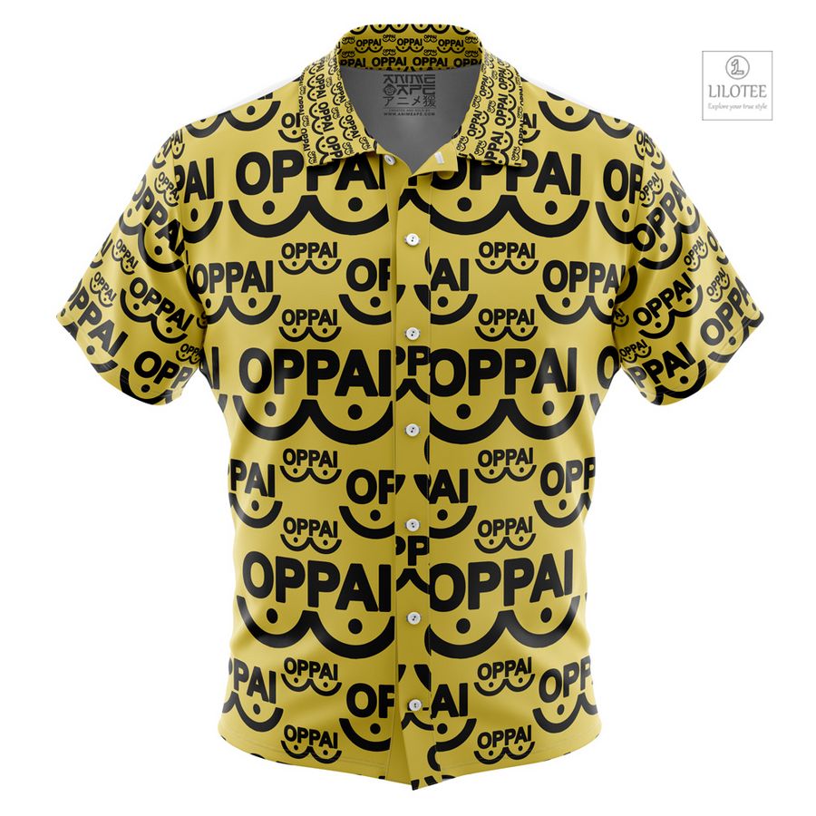 Saitama Oppai One Punch Man Short Sleeve Hawaiian Shirt 5