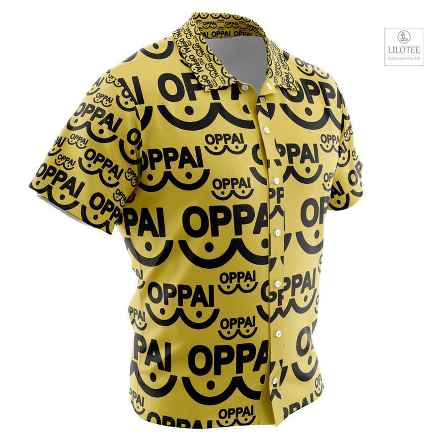 Saitama Oppai One Punch Man Short Sleeve Hawaiian Shirt 3