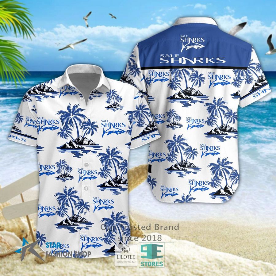 Sale Sharks Hawaiian Shirt, Short 4