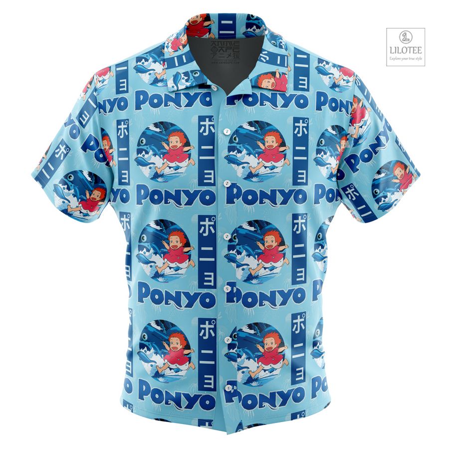 Sea Creatures Ponyo Studio Ghibli Short Sleeve Hawaiian Shirt 10