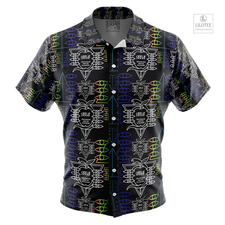 Seele Neon Genesis Evangelion Short Sleeve Hawaiian Shirt 1