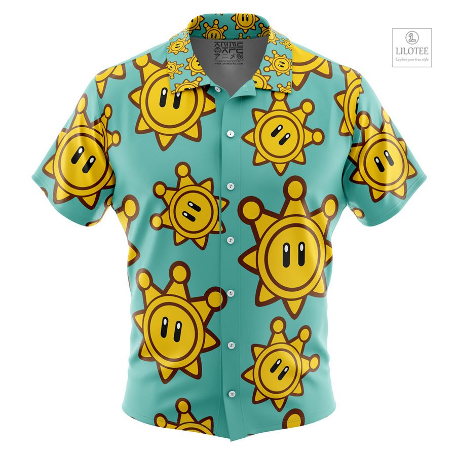 Shine Sprite Super Mario Sunshine Short Sleeve Hawaiian Shirt 9