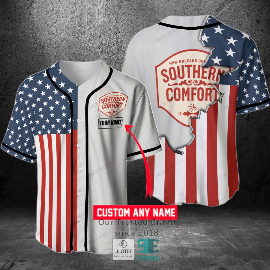 Southern Comfort Your Name US Flag Baseball Jersey 3