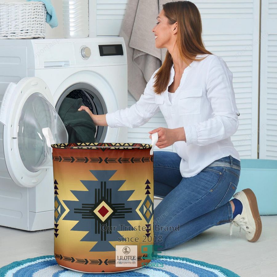 Southwest Blue Symbol Laundry Basket 6