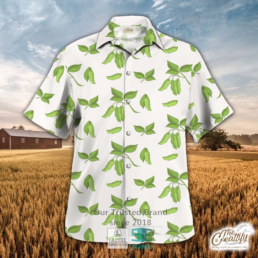 Soy Plant Pattern Green Hawaiian Shirt 8