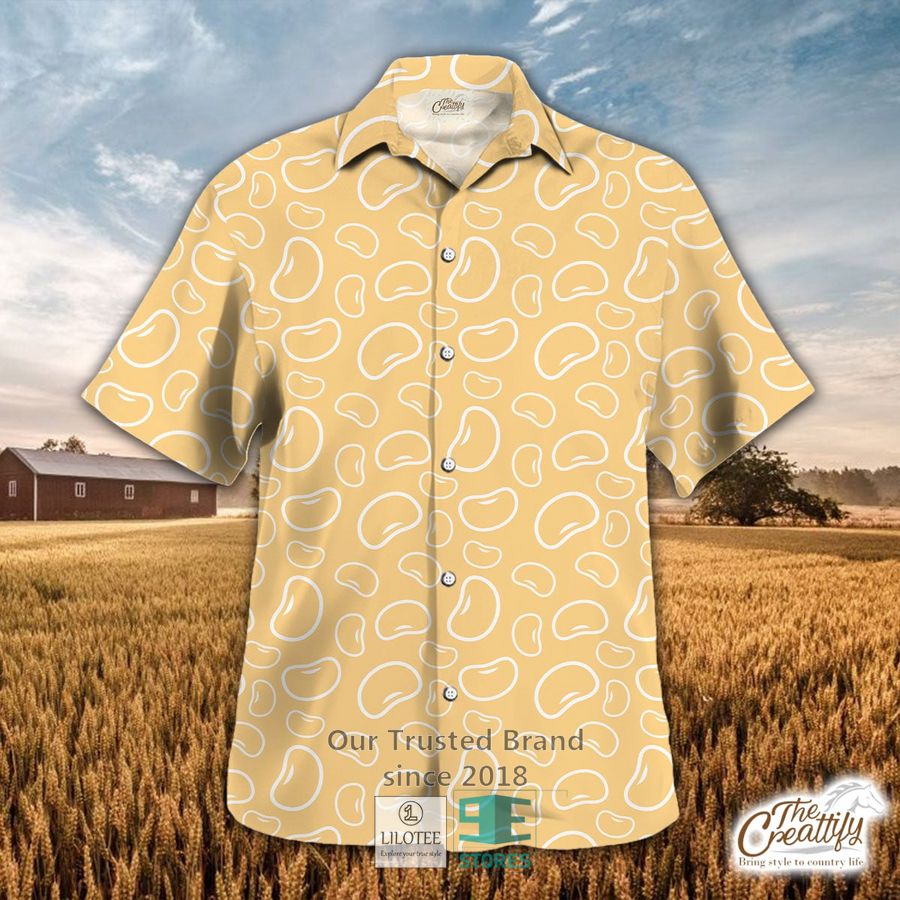 Soybean On Yellow Background Pattern Hawaiian Shirt 9