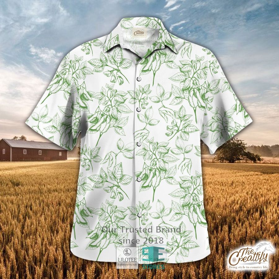 Soybean Pattern Green Plants Hawaiian Shirt 9