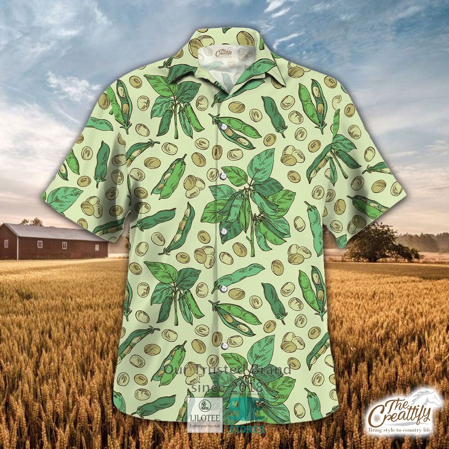 Soybean Plant And Leaves Pattern Hawaiian Shirt 4
