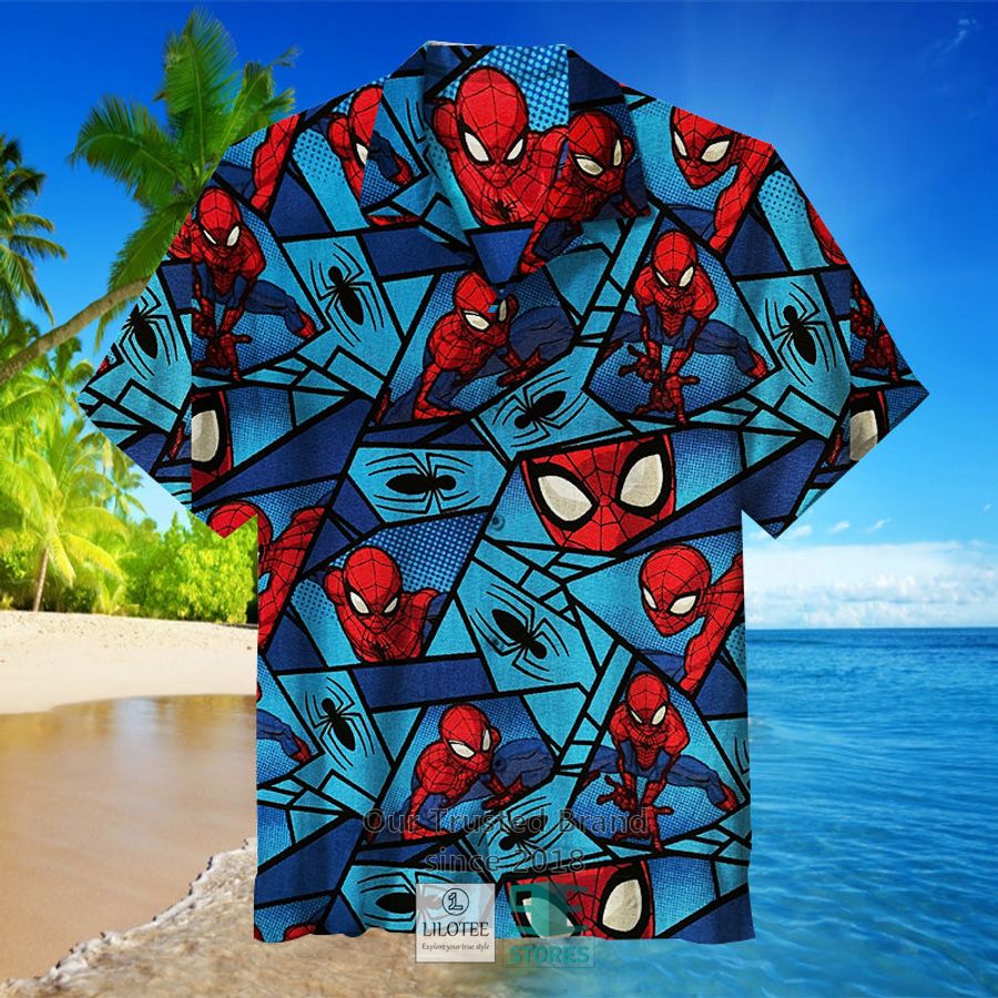 Spiderman blue Hawaiian Shirt 2