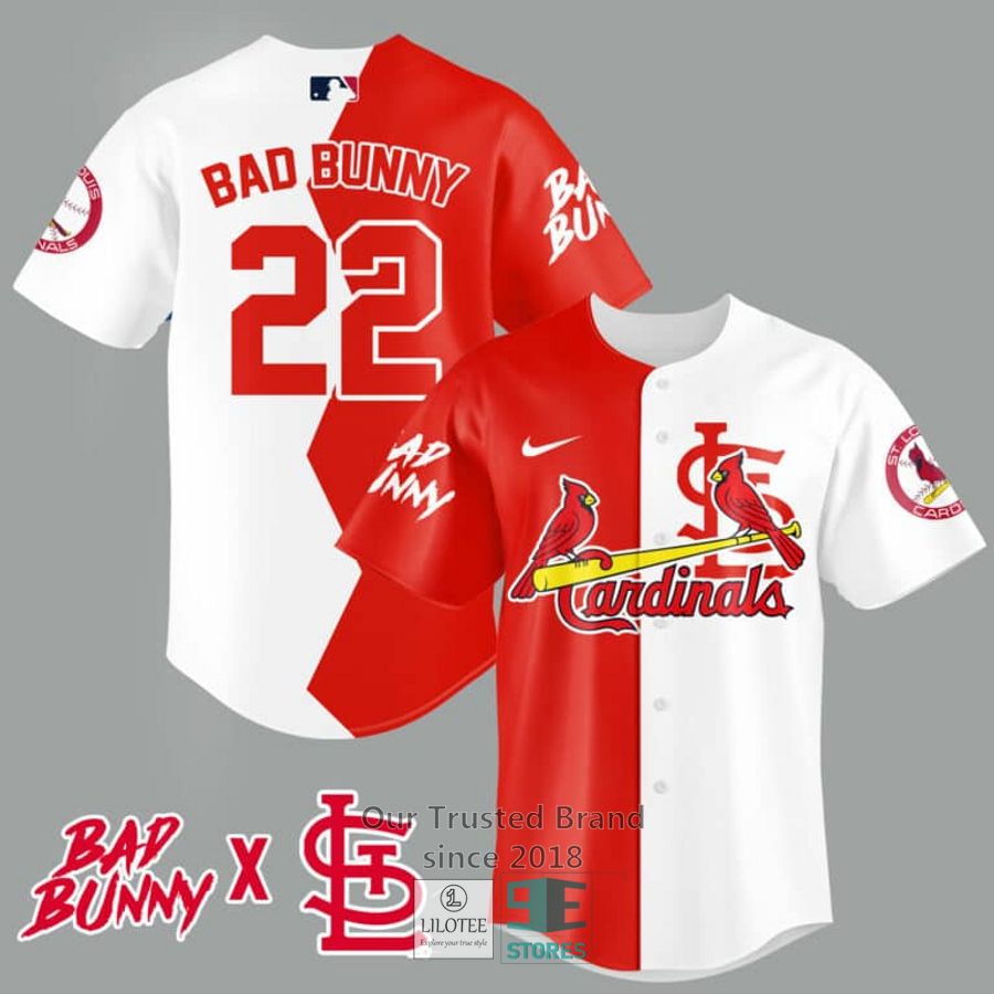 St. Louis Cardinals Bad Bunny 22 Baseball Jersey 3