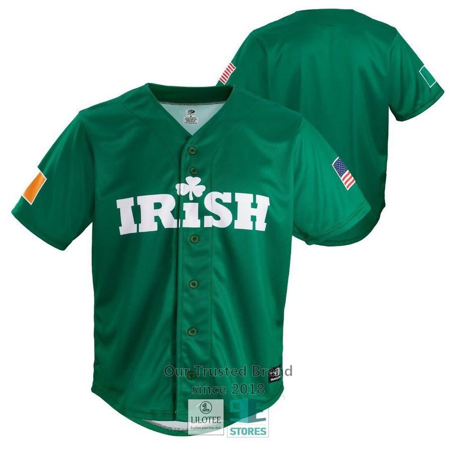 Irish Clover Green Baseball Jersey 3