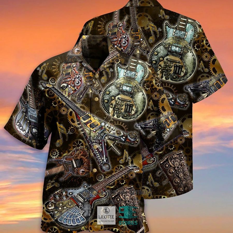 Steam Punk Guitar Casual Hawaiian Shirt 2