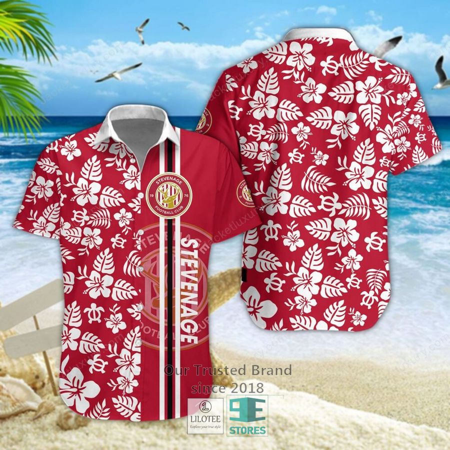 Stevenage Football Club Hibicus Hawaiian Shirt 5
