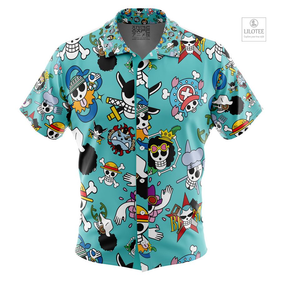 Strawhats Jolly Roger One Piece Short Sleeve Hawaiian Shirt 1