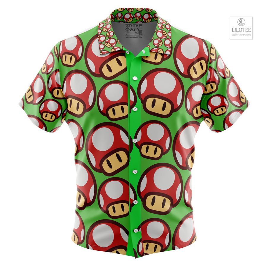 Super Mushroom Super Mario Short Sleeve Hawaiian Shirt 8