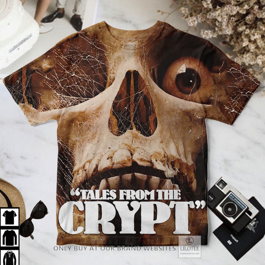 Tales from the Crypt 3d illusion skull face T-Shirt 3