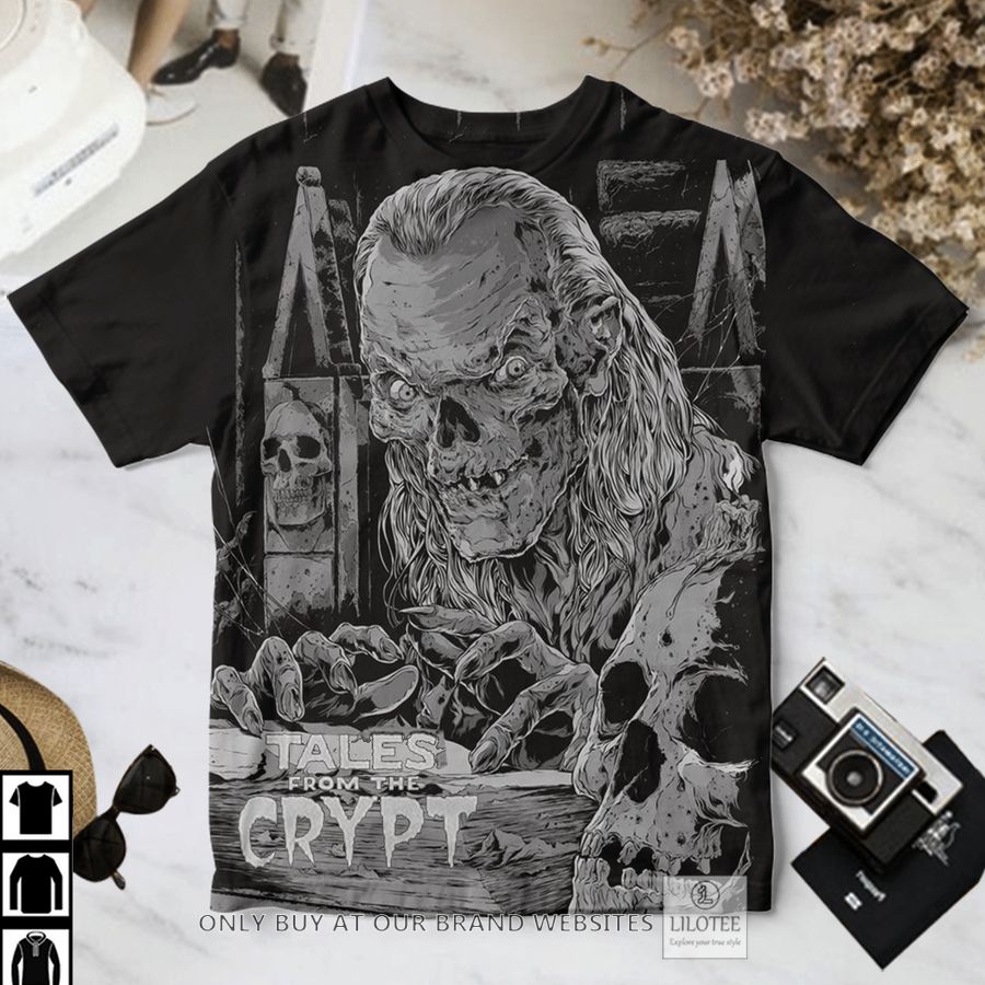 Tales from the Crypt Crypt Keeper Skulls black T-Shirt 2