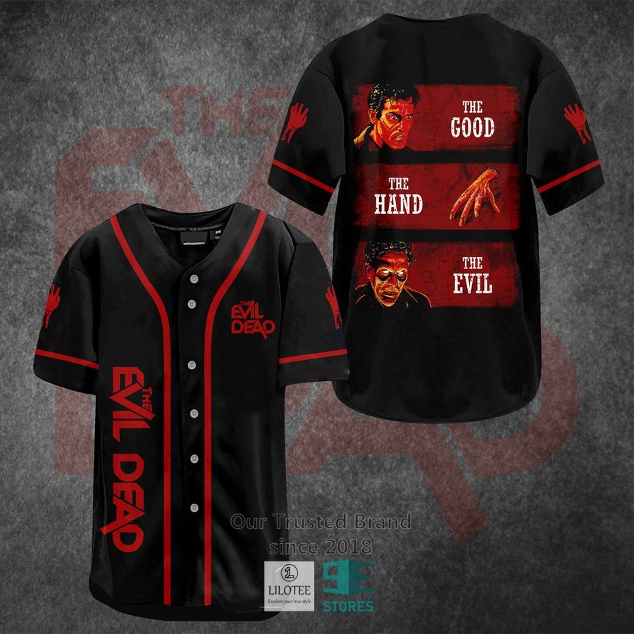 The Good The Hand The Evil Horror Movie Baseball Jersey 3