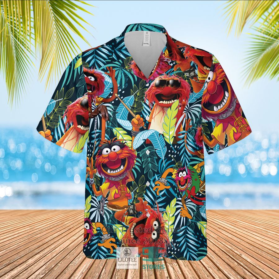 The Muppet Show Animal Tropical Forest Blue Hawaiian Shirt 2
