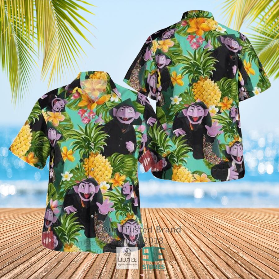 The Muppet Show Count von Count Pineapple Hawaiian Shirt 3