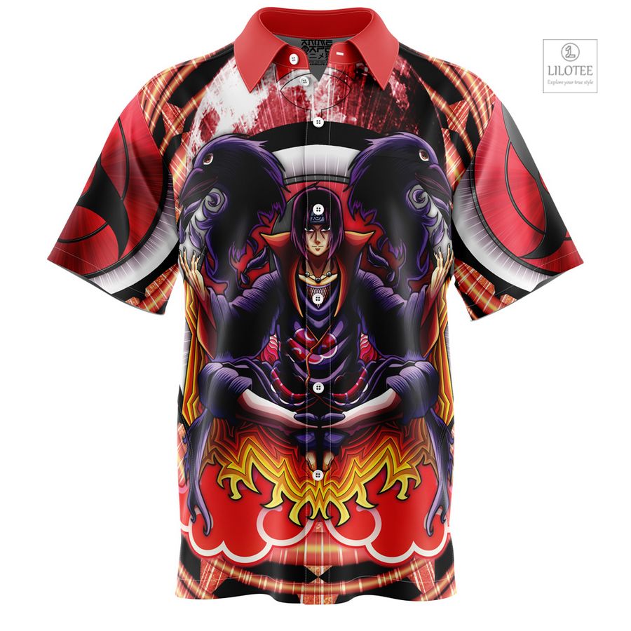 Trippy Akatsuki Uchiha Itachi Naruto Shippuden Short Sleeve Hawaiian Shirt 6