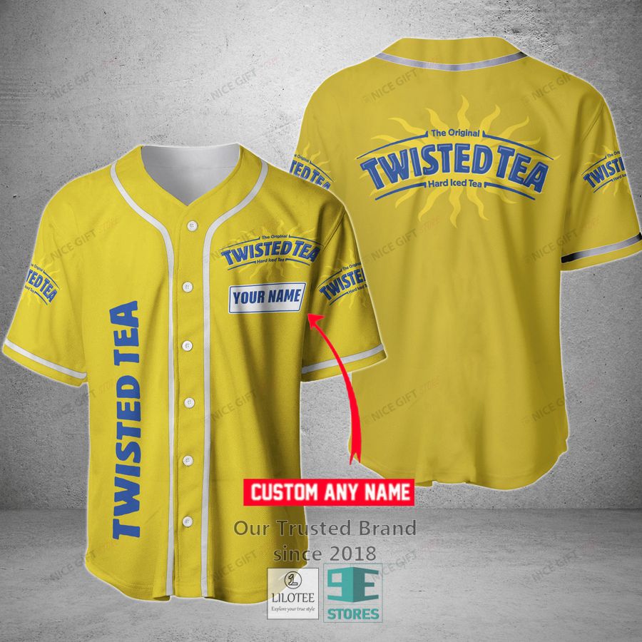 Twisted Tea Your Name Yellow Baseball Jersey 2