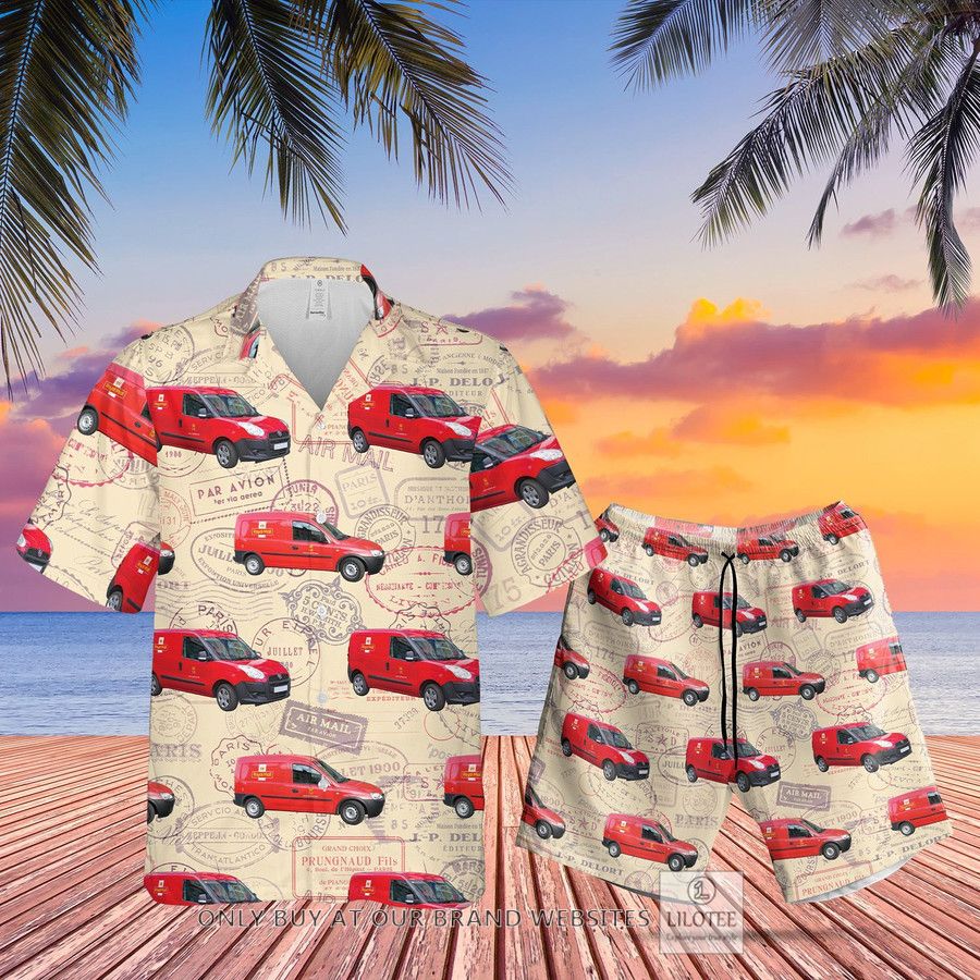 UK Royal Mail Van Red car Hawaiian Shirt, Beach Shorts 29