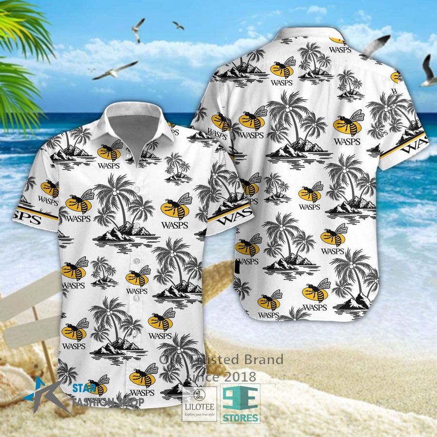 Wasps RFC Coconut Hawaiian Shirt, Short 4