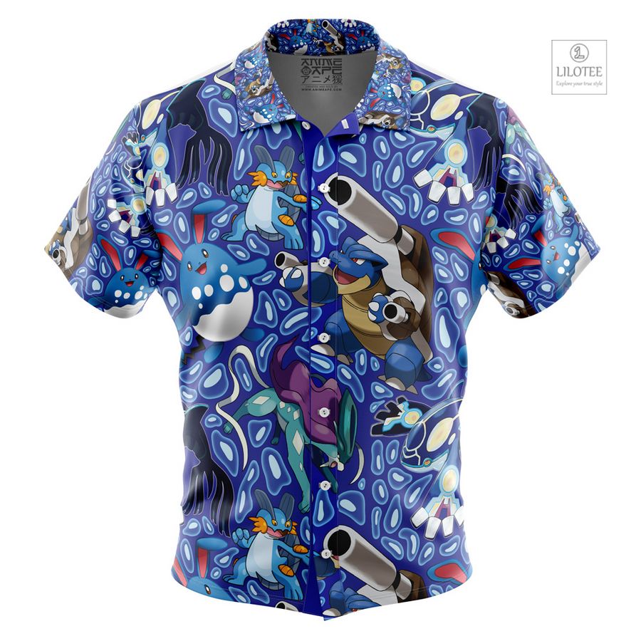 Water Type Pokemon Short Sleeve Hawaiian Shirt 1