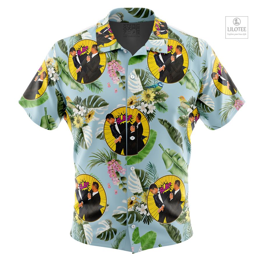 Will Smith Slap Meme Short Sleeve Hawaiian Shirt