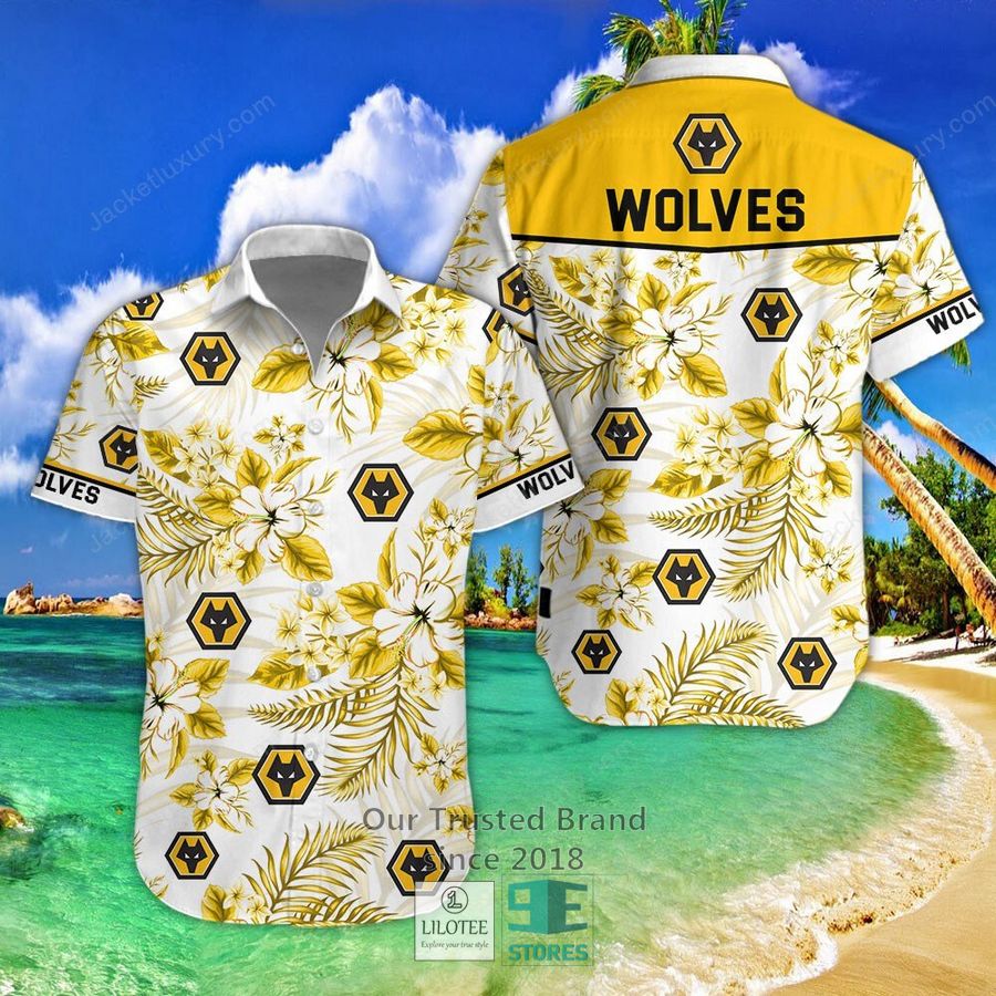 Wolverhampton Wanderers F.C Hibiscus Hawaiian Shirt, Short 4