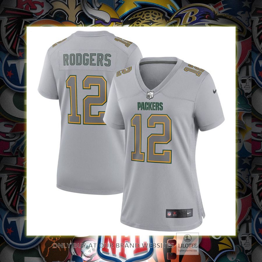 Aaron Rodgers Green Bay Packers Nike Women's Atmosphere Fashion Gray Football Jersey 2