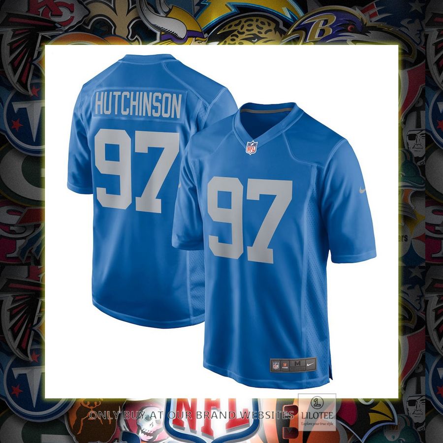 Aidan Hutchinson Detroit Lions Nike 2022 NFL Draft First Round Pick Alternate Blue Football Jersey 6