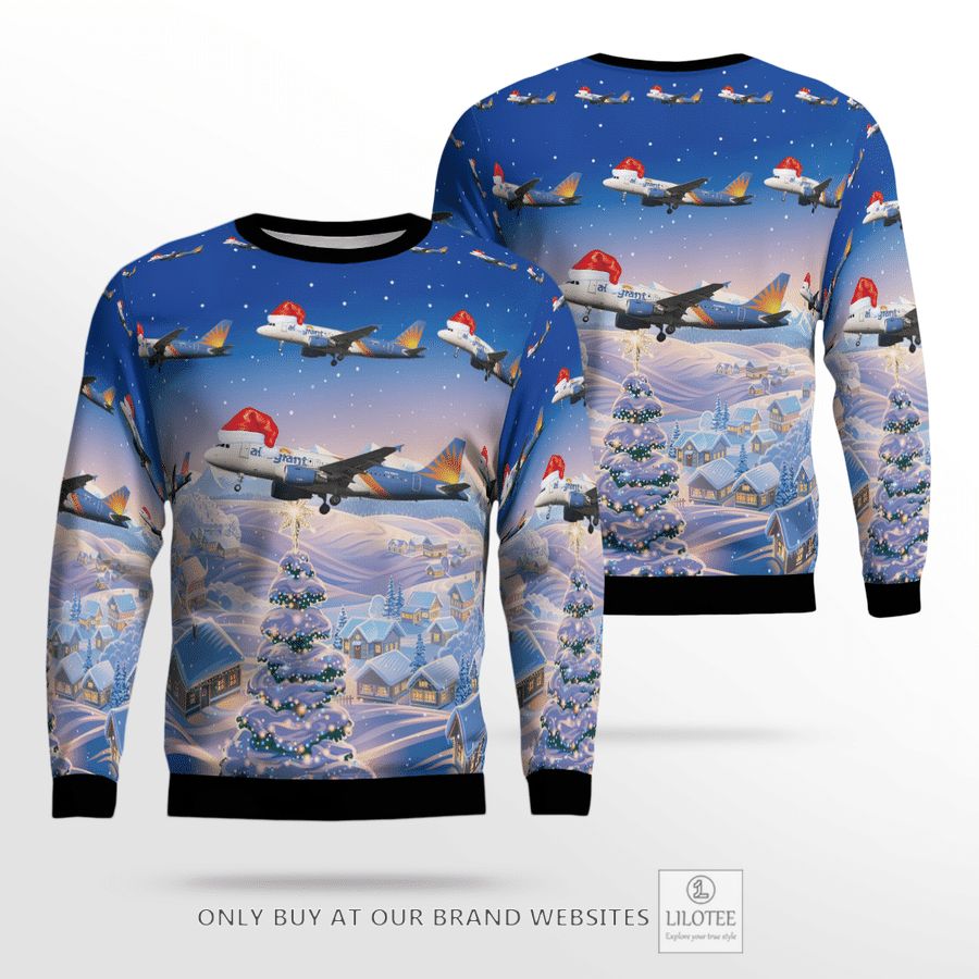 Allegiant Air Airbus A319-111 Christmas 3D Sweater 25