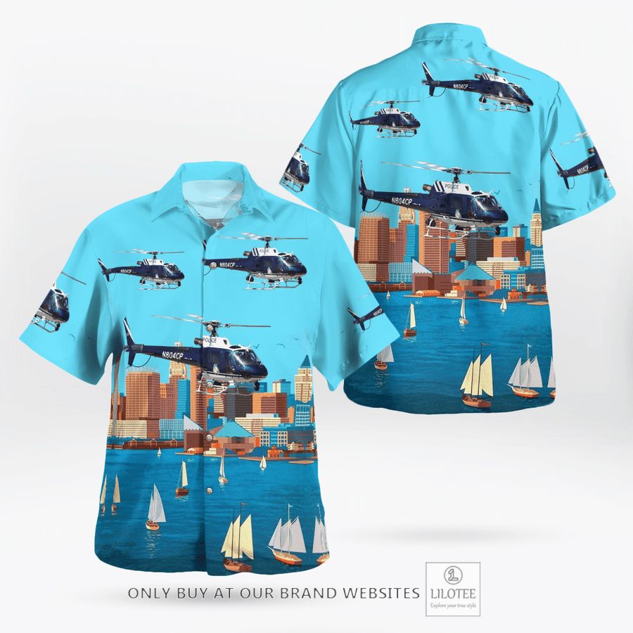 Baltimore County, Maryland, Baltimore County Police Department Eurocopter AS350B3 Helicopters Hawaiian Shirt 16
