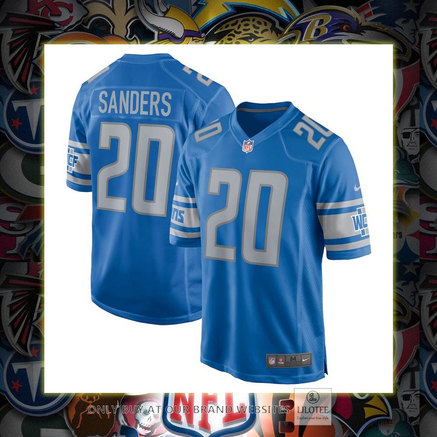 Barry Sanders Detroit Lions Nike Game Retired Blue Football Jersey 7