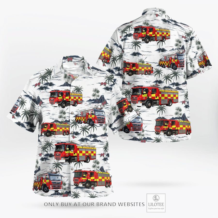 Bedfordshire, England, Bedfordshire Fire and Rescue Service Hawaiian Shirt 17