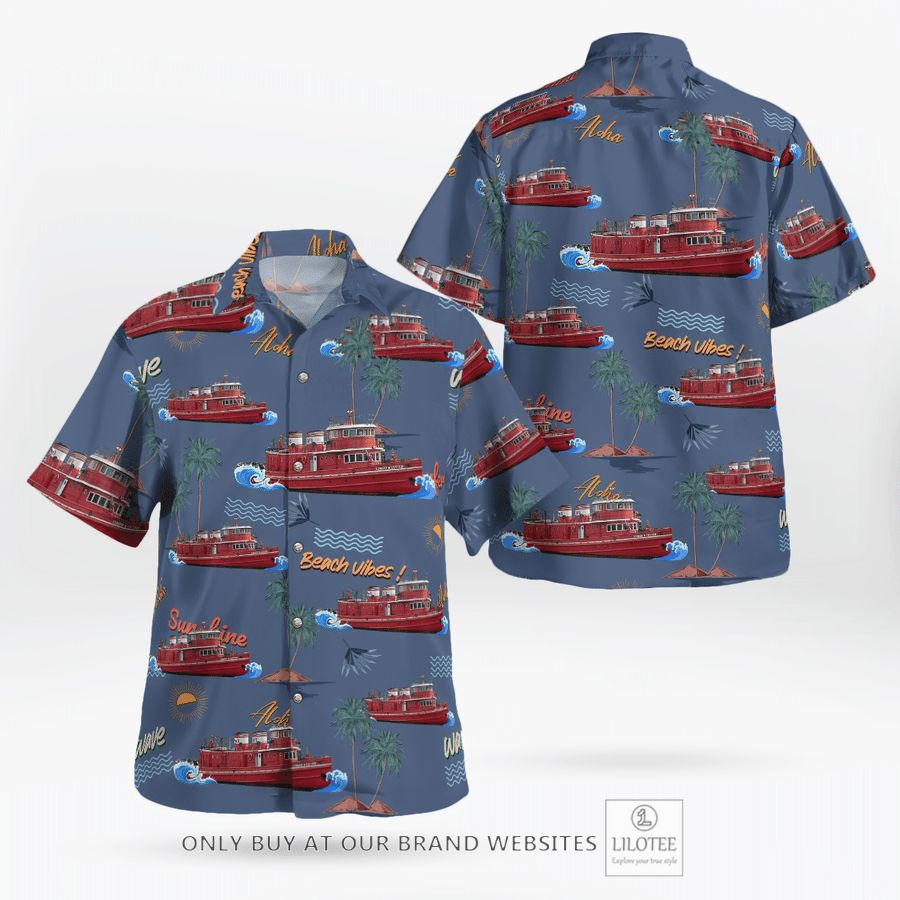 Buffalo, New York, Buffalo Fire Department Edward M. Cotter Fireboat Hawaiian Shirt 16