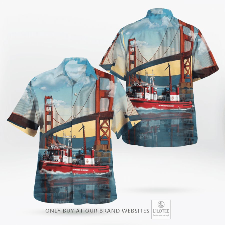 California, San Francisco Fire Department Phoenix Fireboat Hawaiian Shirt 16