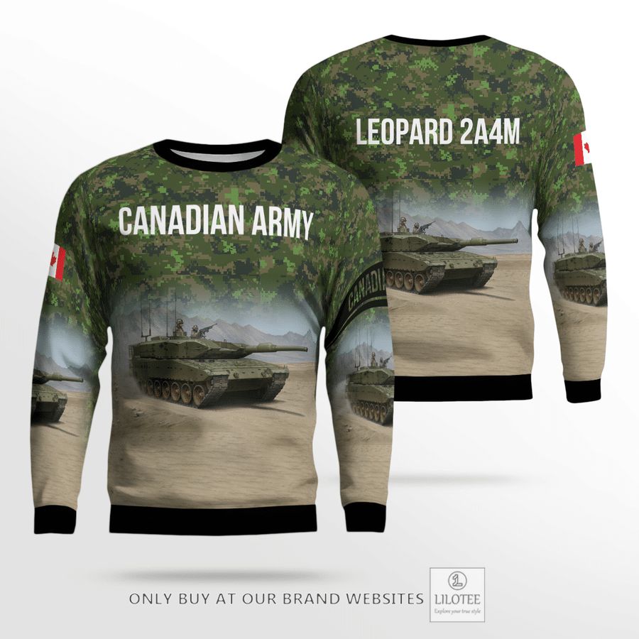 Canadian Army Leopard 2A4M Christmas 3D Sweater 25