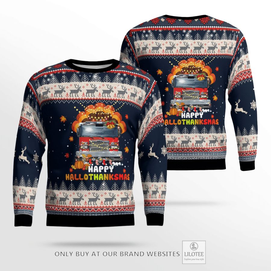 Citrus County Fire Rescue Christmas 3D Sweater 25