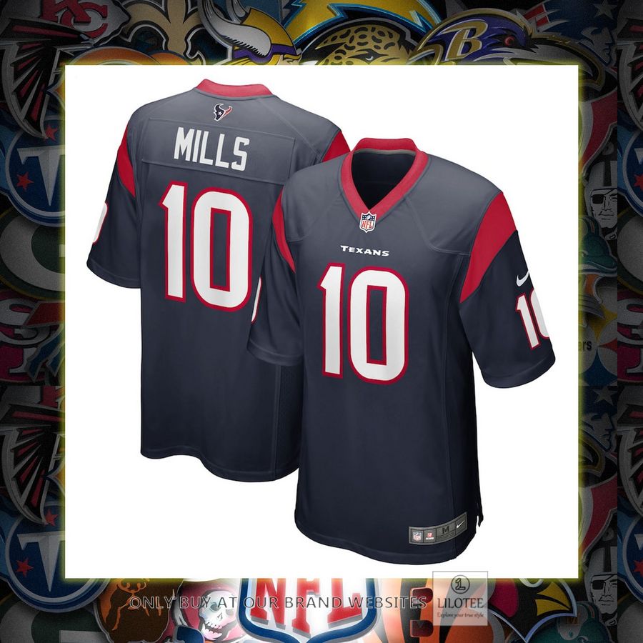 Davis Mills Houston Texans Nike Game Navy Football Jersey 6