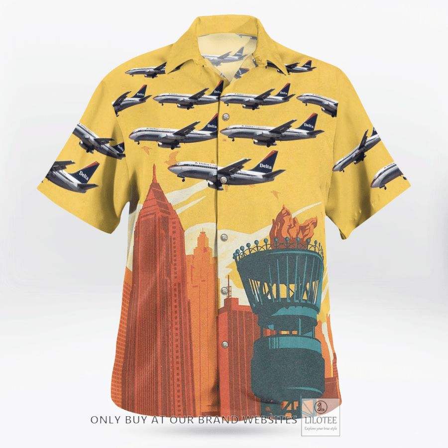 Delta Express Boeing 737-232 Hawaiian Shirt 4 Delta Express Boeing 737-232 Hawaiian Shirt - Image 4