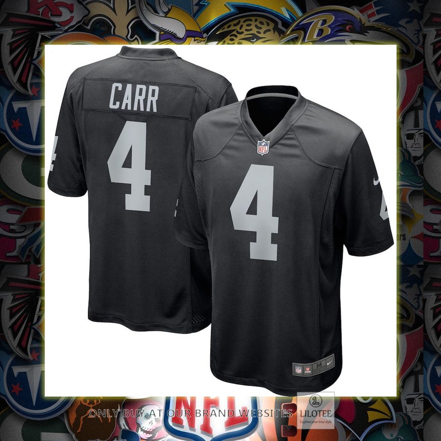 Derek Carr Las Vegas Raiders Nike Youth Team Color Game Black Football Jersey 7