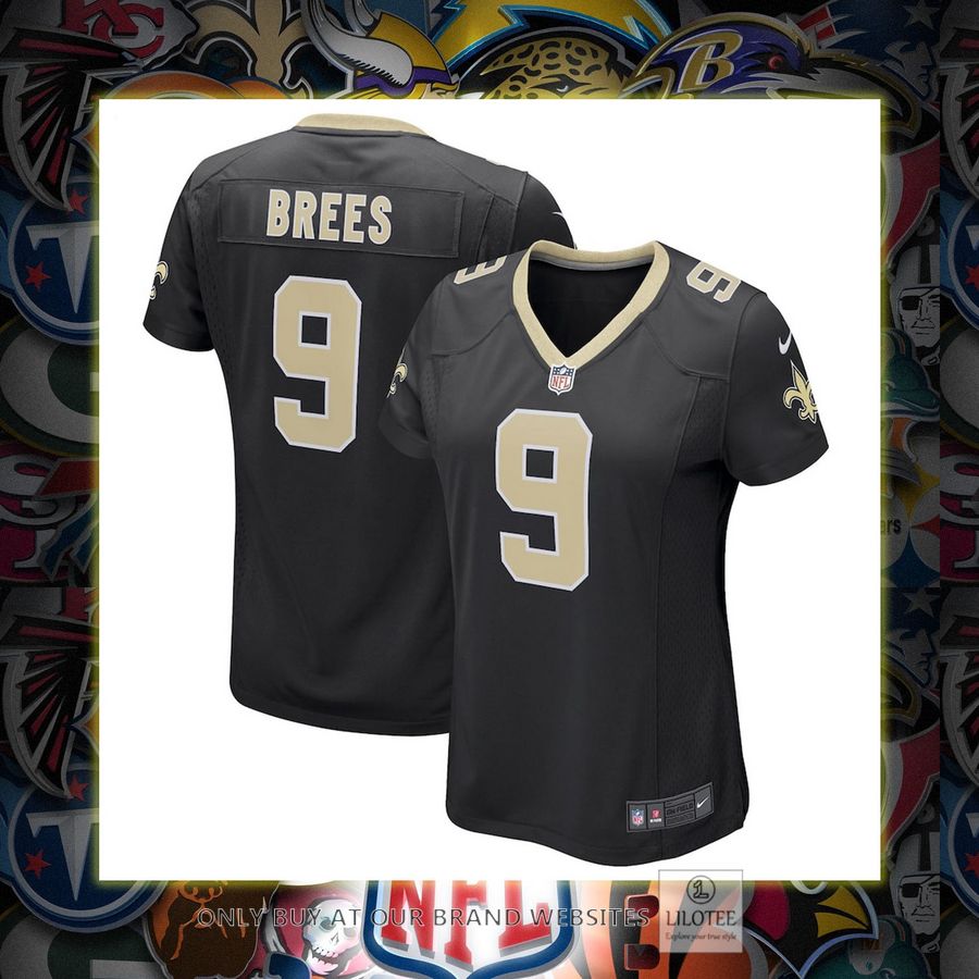 Drew Brees New Orleans Saints Nike Women's Game Black Football Jersey 7
